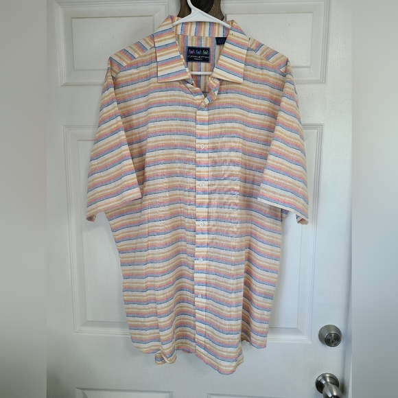 (656) Charleston Threads Men's Casual Linen Short Sleeve Button Down Shirt, XL - Picture 1 of 15